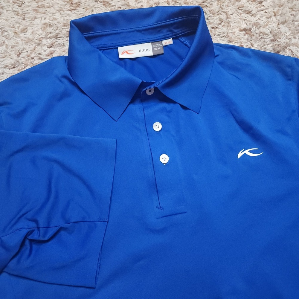 KJUS Blue Polo Mens M / 50 UPF 50+ Golf Performance Stretch Shirt